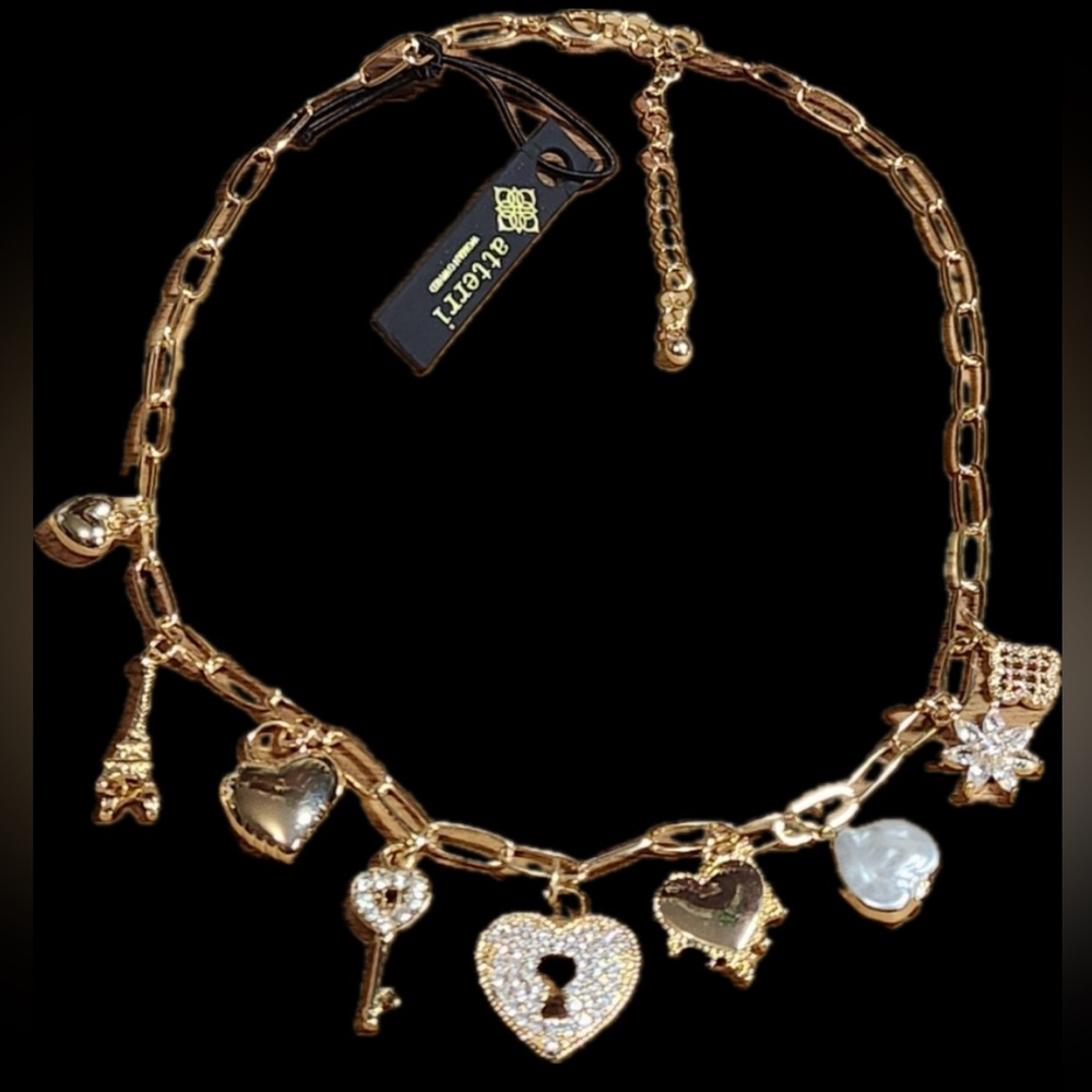 NWT ⚜️👑⚜️ ATTERRI Gorgeous multi charm Necklace - Picture 1 of 7